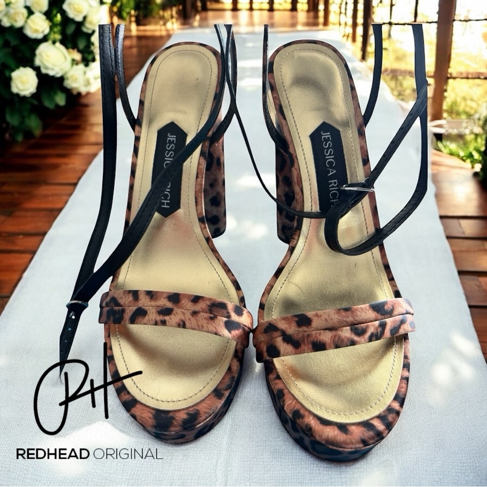 Jessica rich NWOT leopard heels with replacement straps size 40